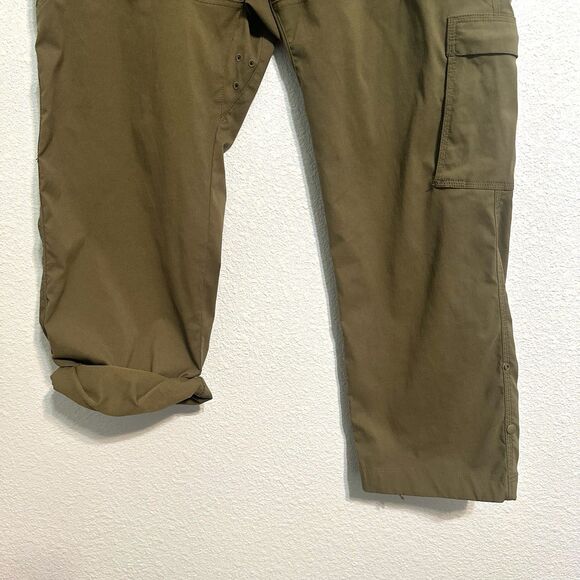 Prana Zion Stretch Pants Men 36x30 Green Belt Roll Snap up Outdoor Gorpcore Vent - Picture 3 of 13
